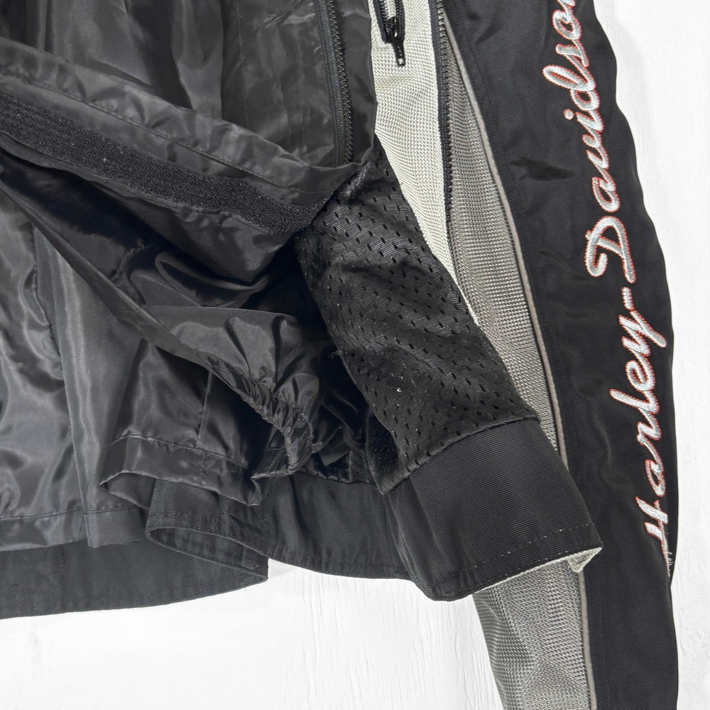 Harley-Davidson Womens XL Mesh Riding Jacket Silver Mesh Lined Padded - Picture 5 of 7